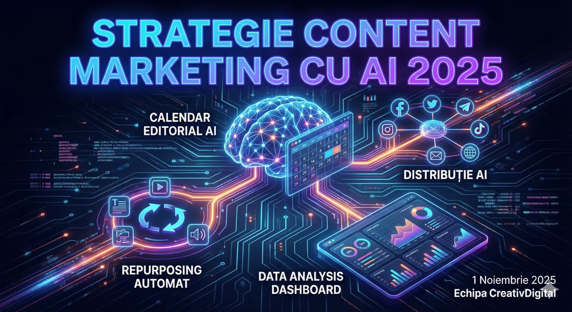 Strategie Content Marketing cu AI 2025 – Framework Complet pentru Scalare