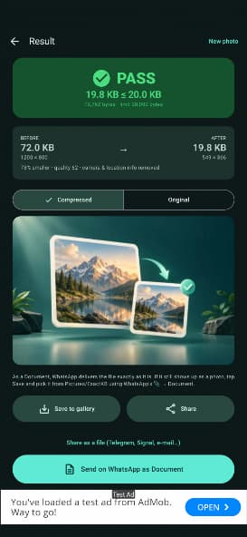 ExactKB — comprimare foto la dimensiunea exactă