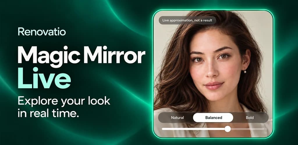 Renovatio — previzualizare estetică facială cu Magic Mirror Live