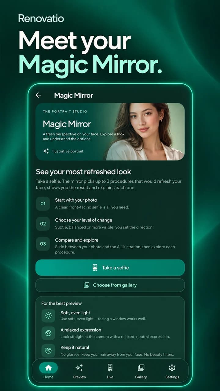Magic Mirror — preview from a selfie