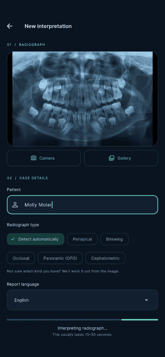 Listă constatări ordonate după severitate XrayDent AI